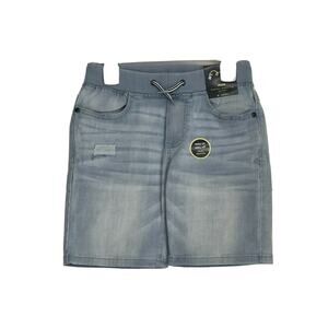 Boy's Art Class Lt Blue Denim Drawstring Shorts Size S (6-7) Distressed New